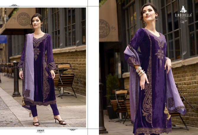 Fashion And Fairy By Cinderella Winter Wear Velvet Salwar Suit Wholesale Online